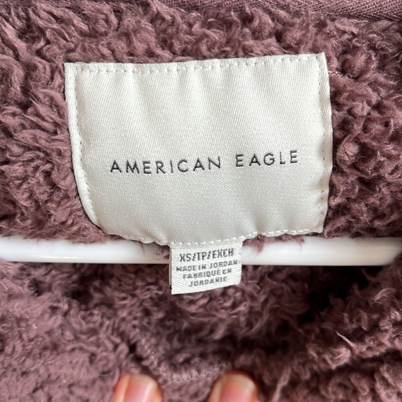 Mauve Sherpa American Eagle ladies hoodie XS - Picture 3 of 4